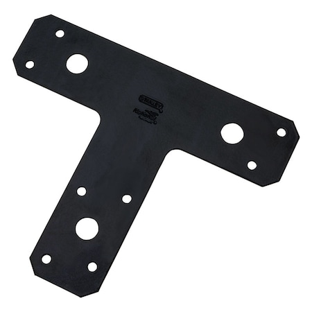 National Hardware National Hardware 6 in. H X 5 in. W X 0.07 in. D Black Steel Flat Tee Plate N266-471